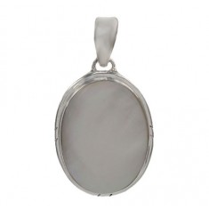 Oval Mother of Pearl Pendant, Sterling Silver